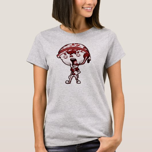 レディース灰色ZLB赤いワイシャツ(くもの巣は加えます) Tシャツ (正面)