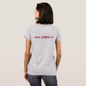 レディース灰色ZLB赤いワイシャツ(くもの巣は加えます) Tシャツ (裏面フル)