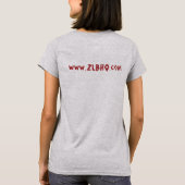 レディース灰色ZLB赤いワイシャツ(くもの巣は加えます) Tシャツ (裏面)