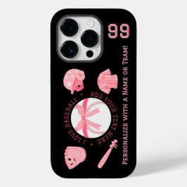 レディース用かわいい野球iPhoneケース(名入れ可) Case-Mate iPhone 14 Proケース