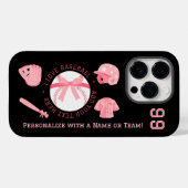 レディース用かわいい野球iPhoneケース（名入れ可） Case-Mate iPhoneケース (裏面 (横))