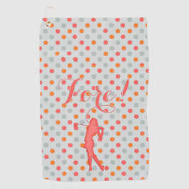 レディース用ゴルフ水玉模様 ゴルフタオル