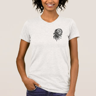 レディース種族のcuttlefishのデザインのワイシャツ tシャツ