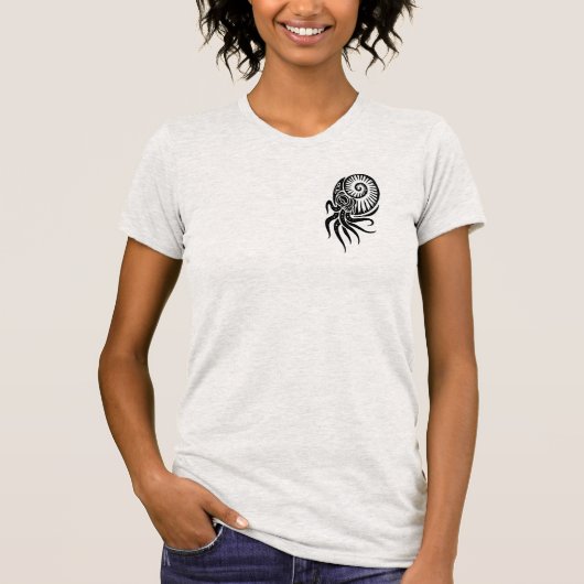 レディース種族のcuttlefishのデザインのワイシャツ tシャツ (正面)