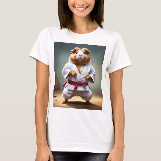 レディース空手モルモットTシャツ Tシャツ (正面)