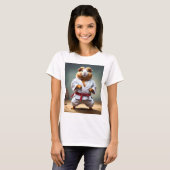 レディース空手モルモットTシャツ Tシャツ (正面フル)