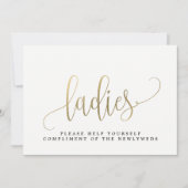 レディース結婚バスルームのサイン – 素敵な書道 (正面)