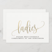 レディース結婚バスルームのサイン – 素敵な書道 (正面/裏面)