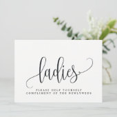 レディース結婚バスルームのサイン – 素敵な書道 (スタンド正面)