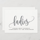 レディース結婚バスルームのサイン – 素敵な書道 (正面/裏面)