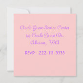 レディース誕生日招待状 招待状 (裏面)