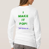 レディース長袖のTシャツのフード付きスウェットシャツ Tシャツ (裏面)