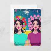 レディース開花ノートカード ノートカード (正面/裏面)