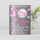 レディース21歳の誕生日パーティの招待状 招待状 (スタンド正面)
