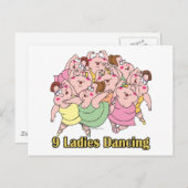 レディース9人踊り第9日目クリスマス シーズンポストカード (正面/裏面)