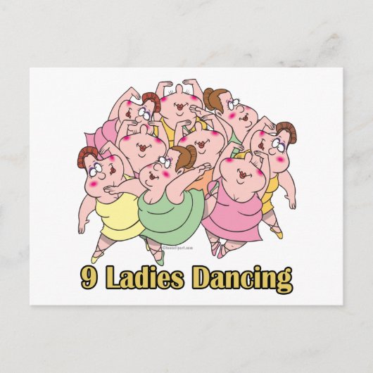 レディース9人踊り第9日目クリスマス シーズンポストカード (正面)