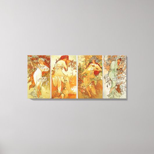 レディース・イン・フォー・シーズンヴィンテージ絵を描ズ キャンバスプリント (正面)