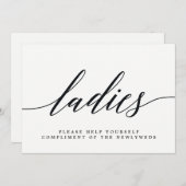 レディース ウェディング トイレ サイン - モダン スクリプト 案内状 (正面/裏面)