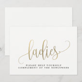 レディース ウェディング トイレ サイン - Lovely カリグラフィー (正面/裏面)