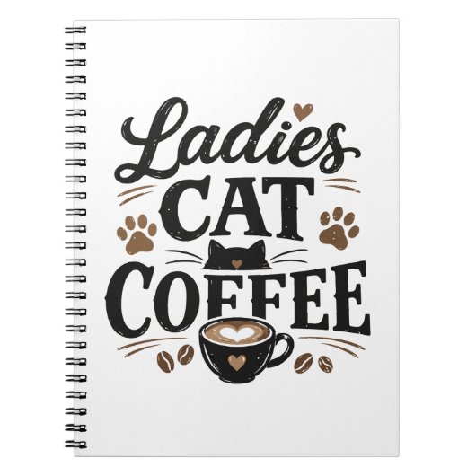 レディース キャットコーヒー ノートブック – かわいい猫好きジャーナル (正面)