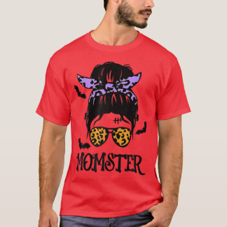 レディース サングラス ヒョウ柄 ママ モンスター お団子 Tシャツ