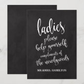 レディース トイレ バスケット お手頃な ブラックボード サイン 招待状 (正面/裏面)