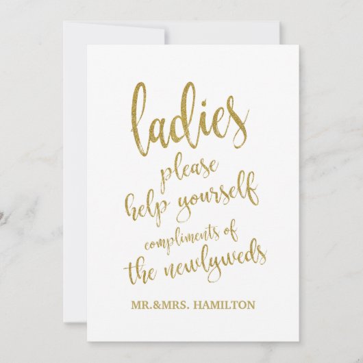 レディース トイレ バスケット ゴールド 手頃なサイン (正面)