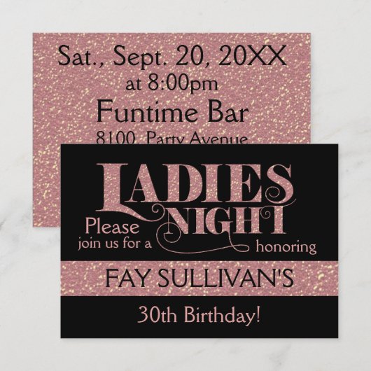 レディース ナイト インビテーション デザイン (正面/裏面)