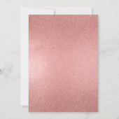 レディース ナイト XOXO ピンク ローズゴールド グリッター カスタム 招待状 (裏面)