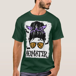 レディース ヒョウ柄 サングラス モンスター お団子 ハロウィーン Tシャツ