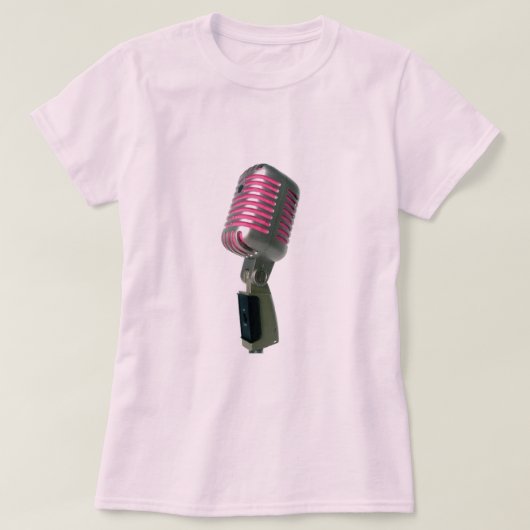 レディース – ピンクマイクTシャツ Tシャツ (デザイン正面)