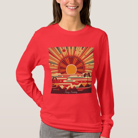 レディース ベーシック 長袖Tシャツ Tシャツ (正面)