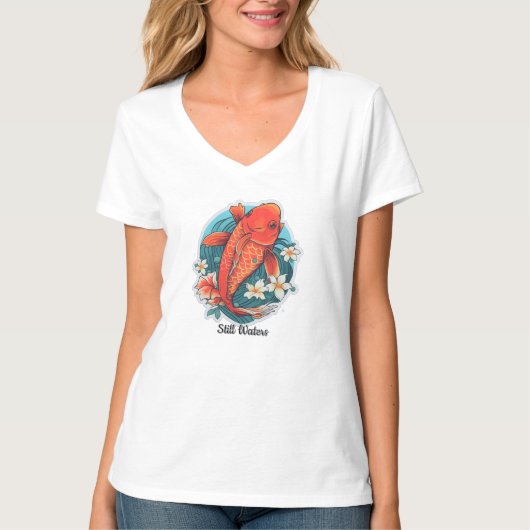 レディース ベーシック Vネック Tシャツ (正面)