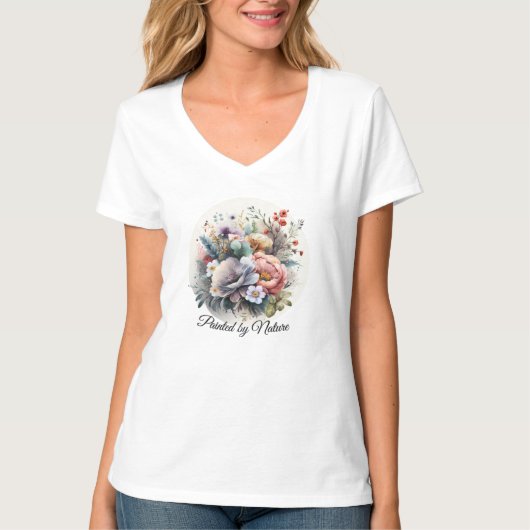 レディース ベーシック Vネック Tシャツ (正面)