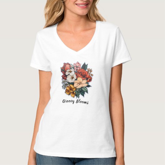 レディース ベーシック Vネック Tシャツ (正面)