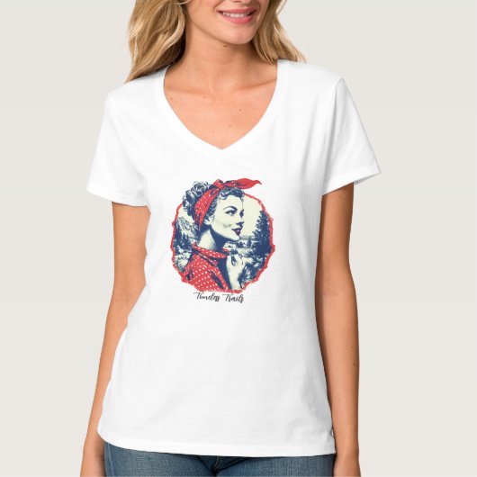 レディース ベーシック Vネック Tシャツ (正面)