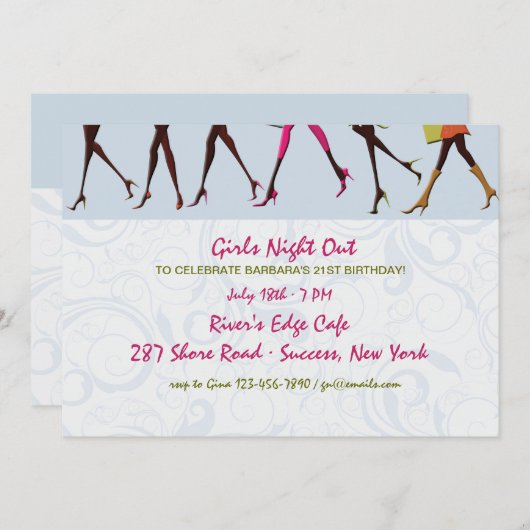 レディース レッグス ガールズ ナイト アウト ご招待 招待状 (正面/裏面)