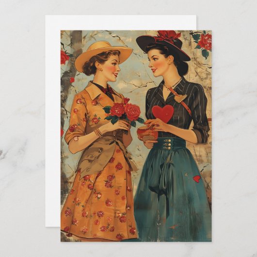レディース ヴィンテージ バレンタインデー シーズンカード (正面/裏面)