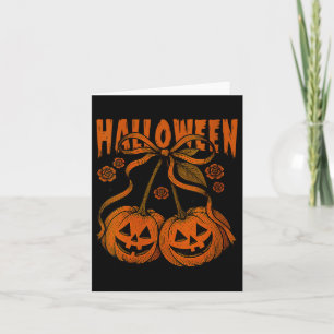レディース ヴィンテージ パンプキン チェリー コケッティ ボウ ハロウィン カード