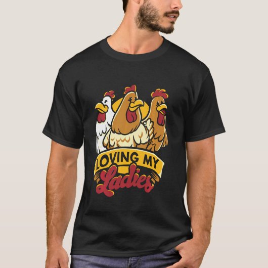 レディース 恋愛 おもしろ ニワトリ 愛好家 ファーム ファーマー L Tシャツ (正面)