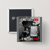 レディース!投票しろ!未加工の 缶バッジ (正面&裏面)