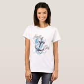 レディース 海洋性 ナウティーガール 青 マーメイド Tシャツ (正面フル)