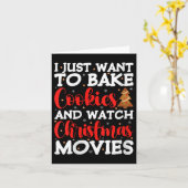 レディース 私はただホリデーシーズンにクッキーを焼きながら映画を見たい カード (黄色い花)