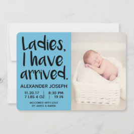 レディース、私は男性の出生発表に到着した 案内状