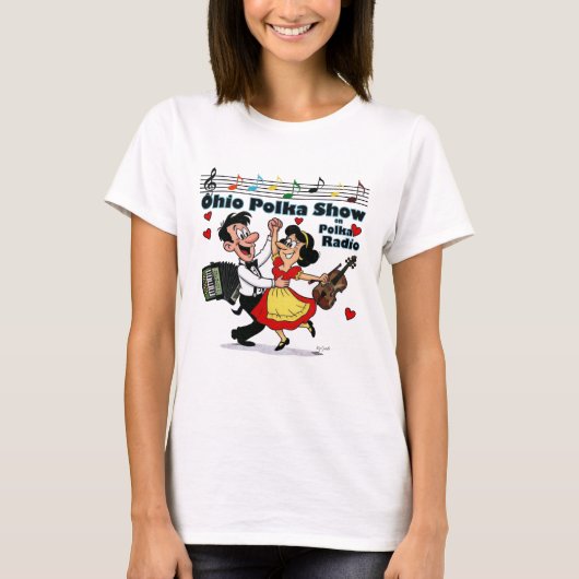 レディース 0-H-I-0 ポルカ柄Tシャツ Tシャツ (正面)
