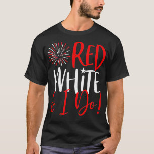 レディース 4th ジュライ バチェロレッテ パーティーの 赤 白 tシャツ