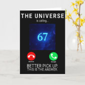 レディース 67 ミーム 宇宙は呼んでいる Vネック  カード (黄色い花)
