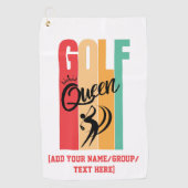 レディース GOLF QUEEN カスタムネーム ゴルフタオル (正面)