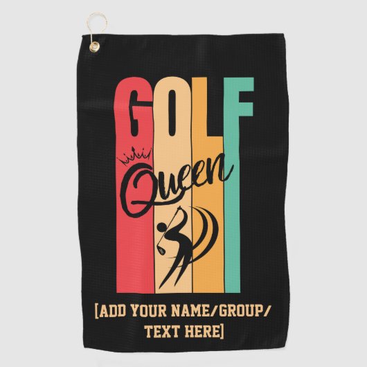 レディース GOLF QUEEN カスタムネーム ゴルフタオル (正面)