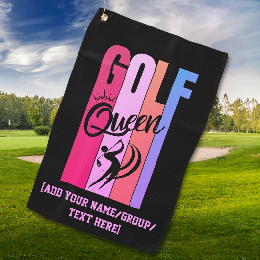 レディース GOLF QUEEN カスタムネーム ゴルフタオル